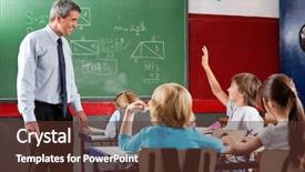  Presentation with man looking up happy - Colorful presentation enhanced with class room - happy mature professor looking backdrop and a tawny brown colored foreground
