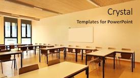  Presentation with school violance - PPT theme enhanced with class room - public school classroom interior background and a yellow colored foreground