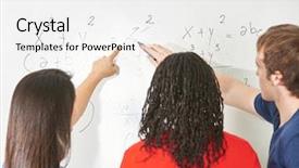  Presentation with math students - Presentation theme with class solveing a math background and a white colored foreground