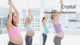 Presentation with pregnant - Cool new PPT theme with class standing in tree pose backdrop and a white colored foreground