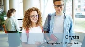  Presentation with students - Slide deck featuring class while preparing for lesson background and a light blue colored foreground