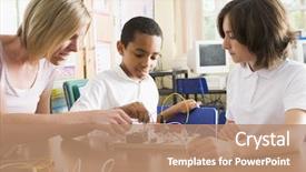  Presentation with project - Colorful slide deck enhanced with class with electronic project backdrop and a coral colored foreground