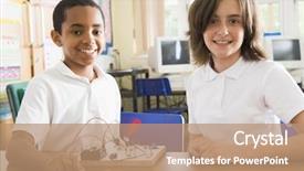  Presentation with project - Slide deck consisting of class with electronic project background and a coral colored foreground