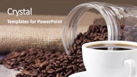  Presentation with pen laptop coffee cup clips - Presentation with classe inverse - cup of coffee and jar background and a coral colored foreground