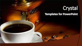  Presentation with coffee beans - Beautiful PPT theme featuring classe inverse - cup of coffee beans backdrop and a black colored foreground