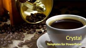  Presentation with coffee beans - Colorful PPT theme enhanced with classe inverse - cup of coffee beans backdrop and a tawny brown colored foreground