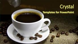  Presentation with coffee beans - Presentation having classe inverse - cup of coffee beans background and a  colored foreground