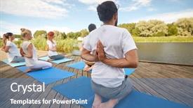  Presentation with healthy lifestyle - Slide deck enhanced with classe inverse - fitness sport yoga and healthy background and a  colored foreground