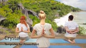  Presentation with healthy lifestyle - PPT theme with classe inverse - fitness sport yoga and healthy background and a  colored foreground