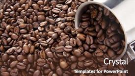  Presentation with sack of coffee beans - Audience pleasing presentation design consisting of classe inverse - silver coffee pot on roasted backdrop and a tawny brown colored foreground