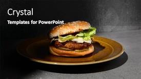  Presentation with simple food - Presentation design having classic-american-burger-on-ceramic background and a black colored foreground