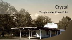  Presentation with abandoned - Audience pleasing presentation theme consisting of classic american drive-in diner backdrop and a  colored foreground