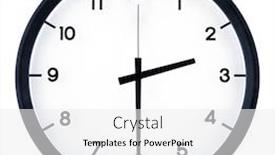  Presentation with clock - Beautiful slide set featuring classic-analog-clock-pointing backdrop and a white colored foreground