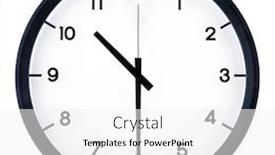  Presentation with classic - Cool new presentation design with classic-analog-clock-pointing backdrop and a white colored foreground