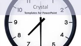  Presentation with classic - Cool new PPT theme with classic-analog-clock-pointing backdrop and a light blue colored foreground