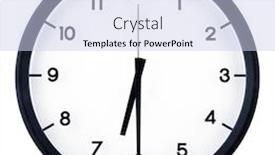  Presentation with clock - Amazing presentation design having classic-analog-clock-pointing backdrop and a sky blue colored foreground