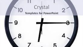  Presentation with classic - Beautiful slide set featuring classic-analog-clock-pointing backdrop and a light blue colored foreground