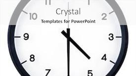  Presentation with clock - Colorful presentation theme enhanced with classic-analog-clock-pointing backdrop and a white colored foreground