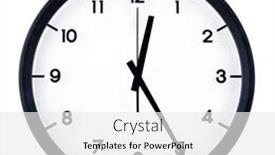  Presentation with classic - Presentation theme with classic-analog-clock-pointing background and a white colored foreground