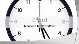  Presentation with classic - Colorful PPT theme enhanced with classic-analog-clock-pointing backdrop and a white colored foreground