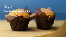  Presentation with nut - Colorful presentation design enhanced with classic-banana-nut-muffins-black backdrop and a teal colored foreground