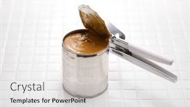  Presentation with banoffee - Presentation design with classic-banoffee-pie-recipe-caramel background and a white colored foreground