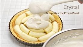  Presentation with banoffee - PPT theme enhanced with classic-banoffee-pie-recipe-spoon background and a lemonade colored foreground