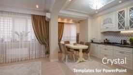  Presentation with classic - Presentation theme featuring classic-beige-kitchen-with-ample background and a  colored foreground