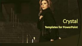  Presentation with fashion handbag - Presentation theme having classic black coat with handbag background and a wine colored foreground