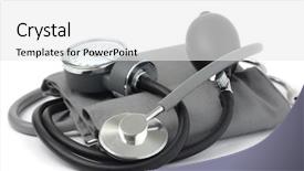  Presentation with blood pressure - Colorful PPT theme enhanced with classic blood pressure meter sphygmomanometer backdrop and a white colored foreground