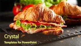  Presentation with croissant - Colorful theme enhanced with classic blt croissant sandwiches backdrop and a tawny brown colored foreground