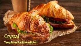  Presentation with croissant - PPT layouts with classic blt croissant sandwiches background and a tawny brown colored foreground