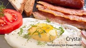  Presentation with sausages - PPT theme consisting of classic breakfast with fried egg background and a lemonade colored foreground