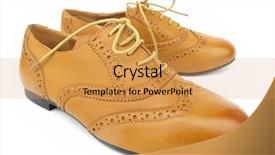  Presentation with leather shoes - Beautiful theme featuring classic brown leather shoes backdrop and a gold colored foreground