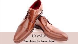  Presentation with leather shoes - Presentation theme enhanced with classic-brown-mans-handcrafted-leather background and a coral colored foreground