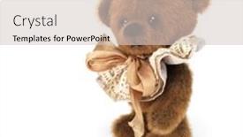  Presentation with brown bear - PPT layouts consisting of classic brown teddy bear background and a lemonade colored foreground