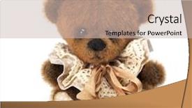  Presentation with brown bear - Slides having classic brown teddy bear background and a soft green colored foreground