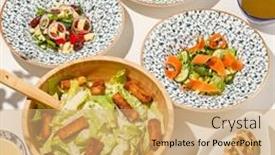  Presentation with grilled chicken - Slides having classic-caesar-salad-with-grilled background and a coral colored foreground