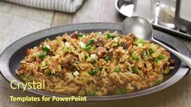  Presentation with cajun - Presentation design enhanced with classic-cajun-dirty-rice-southern background and a tawny brown colored foreground