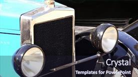  Presentation with classic car - Beautiful presentation design featuring classic car detail - morris backdrop and a wine colored foreground