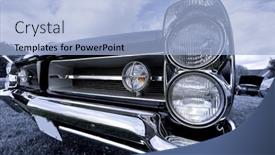  Presentation with classic car - Cool new presentation theme with classic-car-head-lamp backdrop and a light blue colored foreground