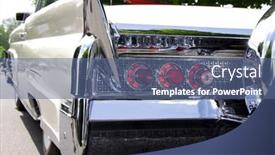  Presentation with classic car - PPT theme with classic-car-rear-end background and a ocean colored foreground