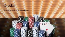  Presentation with set of poker chip - Theme enhanced with classic casino poker chips background background and a coral colored foreground