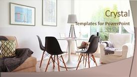  Presentation with room - Beautiful PPT theme featuring interior of beautiful modern room backdrop and a cream colored foreground