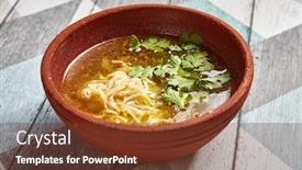  Presentation with pottery - Audience pleasing presentation theme consisting of classic-chicken-broth-in-brown backdrop and a tawny brown colored foreground