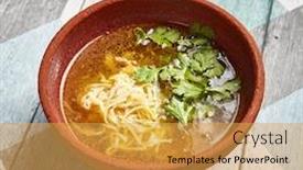  Presentation with pottery - Audience pleasing presentation theme consisting of classic-chicken-broth-in-brown backdrop and a yellow colored foreground