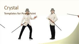  Presentation with collage - Amazing slide set having classic circus - collage of young man backdrop and a cream colored foreground