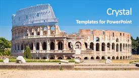  Presentation with circus - Presentation theme enhanced with classic circus - ruins of the colosseum background and a  colored foreground