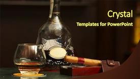  Presentation with cigar - Audience pleasing slides consisting of classic cognac bottle cigar backdrop and a wine colored foreground