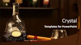  Presentation with cigar - Colorful presentation design enhanced with classic cognac bottle cigar backdrop and a black colored foreground
